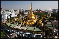 City Hall, Sule Pagoda, and Independence Monument. Yangon, Myanmar ( color)