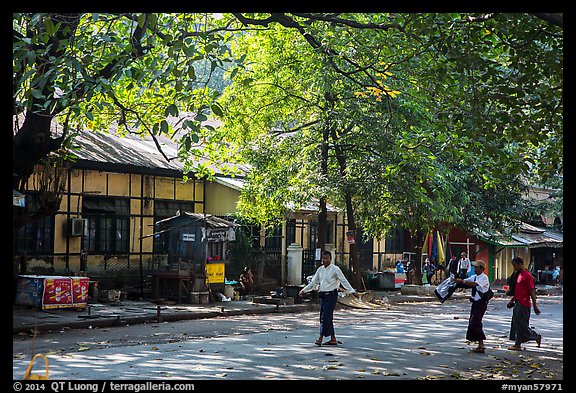 Leafy street. Yangon, Myanmar (color)