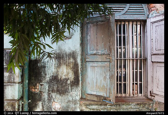 Facade detail. Yangon, Myanmar (color)