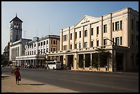 Strand Hotel and Yangon Port Authority. Yangon, Myanmar ( color)