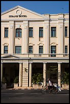 Rickshaw and Strand Hotel. Yangon, Myanmar ( color)