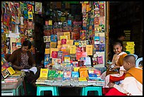 Nuns at bookstore, Shwedagon Pagoda. Yangon, Myanmar ( color)