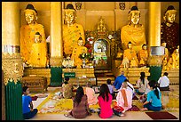 Praying at a Devotion Hall. Yangon, Myanmar ( color)