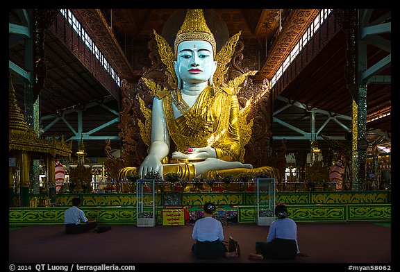 Five-story buddha, Ngahtatgyi Pagoda. Yangon, Myanmar (color)