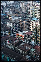 Downtown appartment buildings from above. Yangon, Myanmar ( color)
