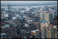 Indian quarter and Yangon River from above. Yangon, Myanmar ( color)