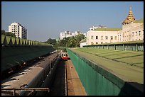 Central train station tracks. Yangon, Myanmar ( color)