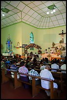 Inside church with wedding in progress. Yangon, Myanmar ( color)