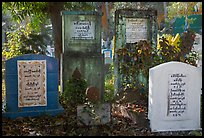 Headstones in Muslim Cemetery. Yangon, Myanmar ( color)