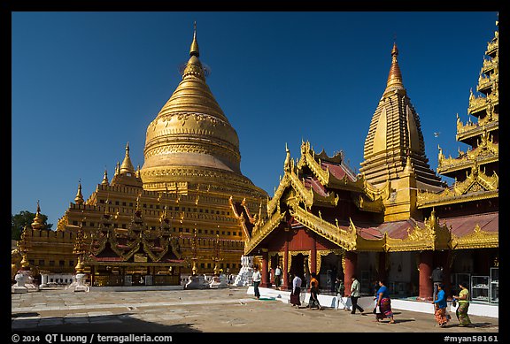 Shwezigon Pagoda. Bagan, Myanmar (color)