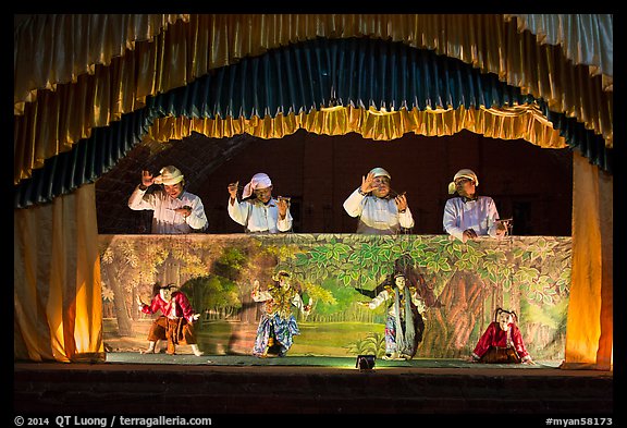 Burmese string puppet show. Bagan, Myanmar (color)