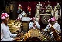 Traditional Musicians during puppet show. Bagan, Myanmar ( color)