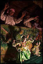 Marionettes handled by puppeteers. Bagan, Myanmar ( color)