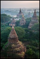 Aerial view of ancient temples. Bagan, Myanmar ( color)