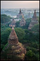 Aerial view of ancient temples. Bagan, Myanmar ( color)