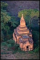Aerial view of a small temple. Bagan, Myanmar