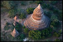 Aerial view of pagoda complex. Bagan, Myanmar