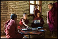 Buddhist novices preparing for lunch, Nyaung U. Bagan, Myanmar ( color)