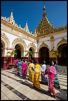 Novitiation ceremony procession, Mahamuni Pagoda. Mandalay, Myanmar ( color)