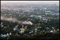 View from Mandalay Hill at sunset. Mandalay, Myanmar ( color)