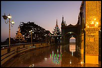 Terrace of Sutaungpyei Pagoda at dawn. Mandalay, Myanmar ( color)