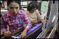 Women at work on loom. Amarapura, Myanmar ( color)