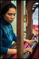 Wowan working loom. Amarapura, Myanmar ( color)