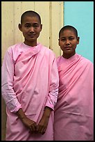 Two nuns, Zayar Theingi Nunnery, Sagaing. Myanmar ( color)