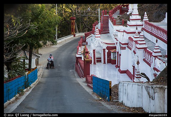 Road up Sagaing Hill, Sagaing. Myanmar (color)