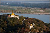 Ayeyarwady River and pagodas from Sagaing Hill. Myanmar ( color)