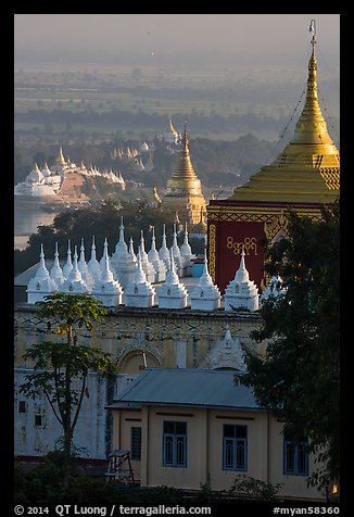 Pagodas on Sagaing Hill. Myanmar (color)