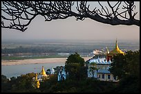 Ayeyarwady river and pagodas seen from Sagaing Hill. Myanmar ( color)