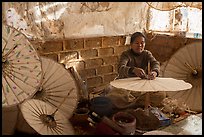 Paper umbrella workshop. Pindaya, Myanmar ( color)