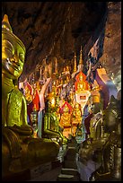 Labyrinth of buddha images in Pindaya Caves. Pindaya, Myanmar ( color)