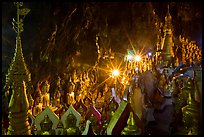 Stupas and buddha images in Pindaya Cave. Pindaya, Myanmar ( color)