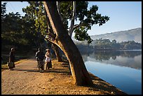 Conversation on the shores of Pone Tanoke Lake. Pindaya, Myanmar ( color)