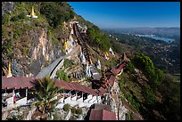 Access stairway to Pindaya Cave and Pone Tanoke Lake. Pindaya, Myanmar ( color)