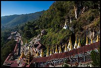 Hillside below  Pindaya Caves with Hsaungdan. Pindaya, Myanmar ( color)