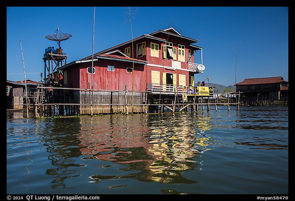 House on stilts. Inle Lake, Myanmar (color)