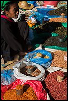 Market vendor with cheerot cigar. Inle Lake, Myanmar ( color)