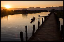 Canal at sunset, Maing Thauk Village. Inle Lake, Myanmar ( color)