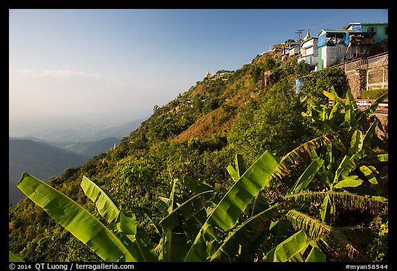 Kelasa Hilltop with golden rock in the distance. Kyaiktiyo, Myanmar (color)