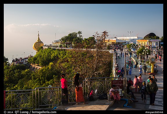 Golden rock and Kyaiktiyo Pagoda precincts. Kyaiktiyo, Myanmar (color)