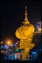 Golden Rock at night. Kyaiktiyo, Myanmar ( color)
