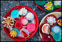 Close-up of food offerings. Kyaiktiyo, Myanmar ( color)