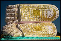 Feet of Mya Tha Lyaung Reclining Buddha. Bago, Myanmar ( color)