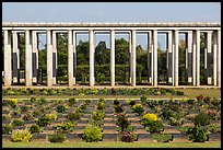 Graves and columnade, Taukkyan War Cemetery. Bago, Myanmar ( color)