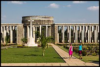 Children visiting Taukkyan War Cemetery. Bago, Myanmar ( color)