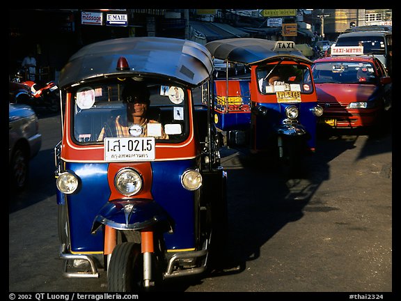 Tuk tuks, Khao San road. Bangkok, Thailand