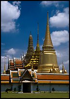 Wat Phra Kaew, adjacent to the Grand Palace, home of the most venerated emerald Buddha. Bangkok, Thailand ( color)